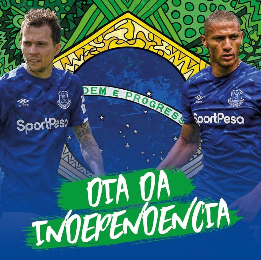 エヴァートンFCさんのインスタグラム写真 - (エヴァートンFCInstagram)「Happy Independence Day, Brazil! 🇧🇷💙 • • • #independenceday #independence #diadaindependencia #brazil #brasil #everton #efc #blues #toffees #bernard #richarlison #premierleague #pl #setedesetembro」9月7日 23時04分 - everton