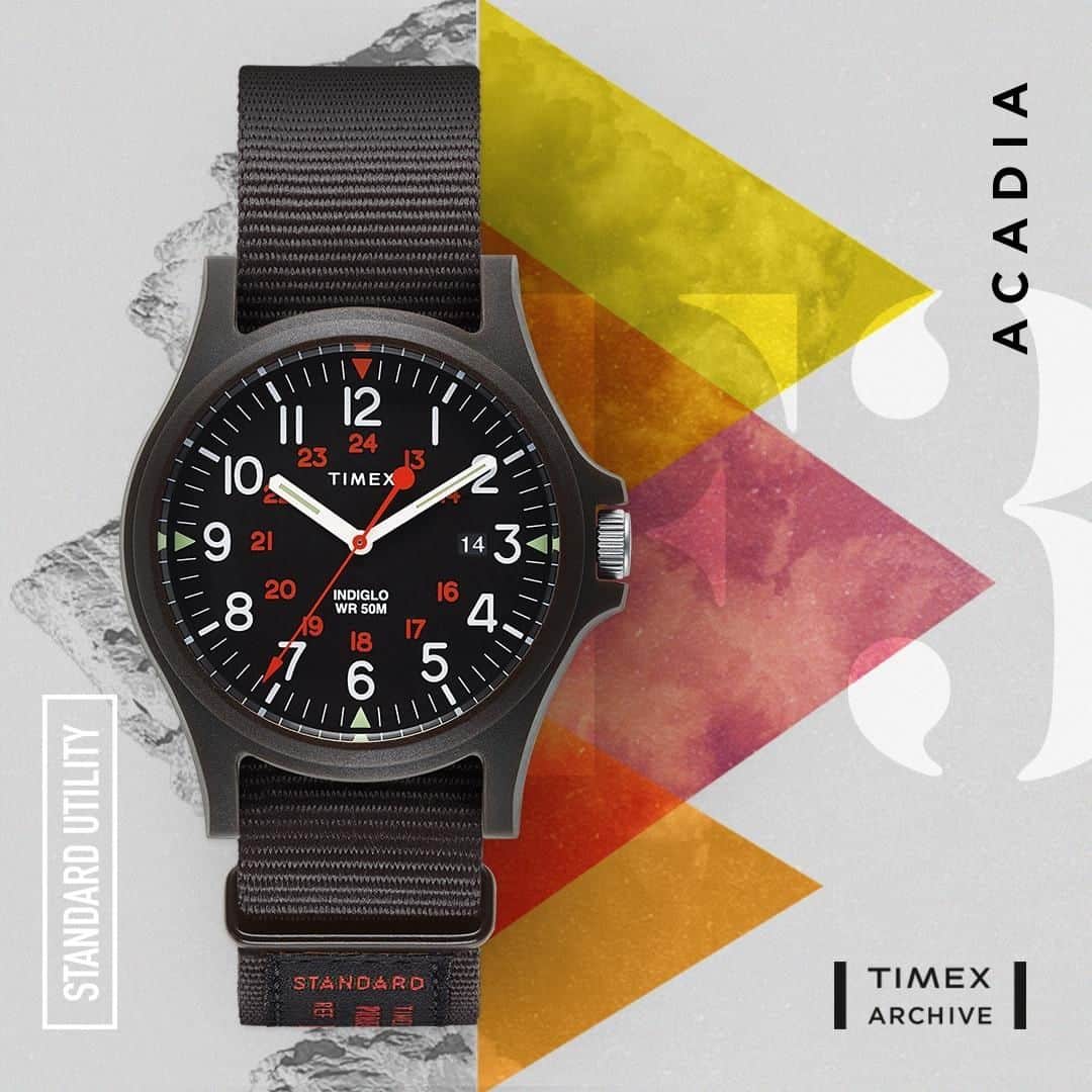 のインスタグラム：「Project Acadia: The ultimate evolution of our iconic ‘90s field watch.  #timex #archive #90s #fieldwatch ⌚: Acadia 40mm」
