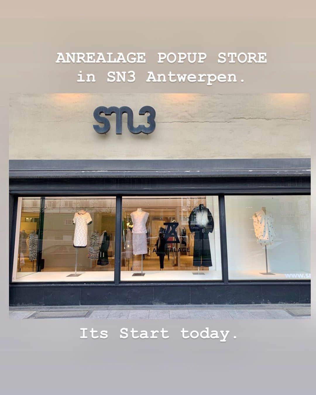 GooFのインスタグラム：「アンリアレイジ POPUP STORE  アントワープのSN3で開催です。 無事スタートです。  SN3 Frankrijklei 46, 2000 Antwerpen, Belgium  #anrealage #アンリアレイジ #SN3 #antwerpen #belgium #popupstore」