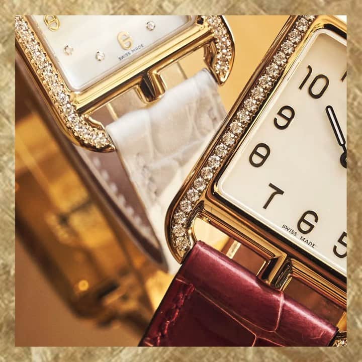 Saks Fifth Avenueのインスタグラム：「@hermes at The Vault: It’s all in the details, from mother-of-pearl dials to rich, jewel-toned alligator straps. See more brilliant watches and spectacular jewels in The Vault, now open at our NY Flagship. #SaksRocks」