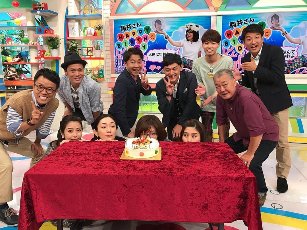 のインスタグラム：「9月7日は我らが姉さん、駒井さんのお誕生日！！生放送終わりケーキでお祝い🎂  #このあと #みんなで #朝ごはんと一緒に #頂きました  #おは土#おはよう朝日土曜日です#6ch#ABCテレビ#シャンプーハット#こいで#てつじ#北村真平#八塚彩美#福本豊#駒井千佳子#女と男 #市川#小椋寛子#福井治人#高樹リサ#増田璃生#9月7日」