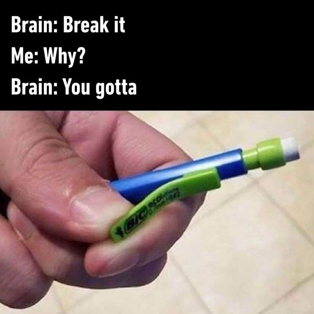 9GAGさんのインスタグラム写真 - (9GAGInstagram)「Just do it⠀ By stussythegoat | TW⠀ -⠀ #pen #brain #9gag」9月8日 7時00分 - 9gag