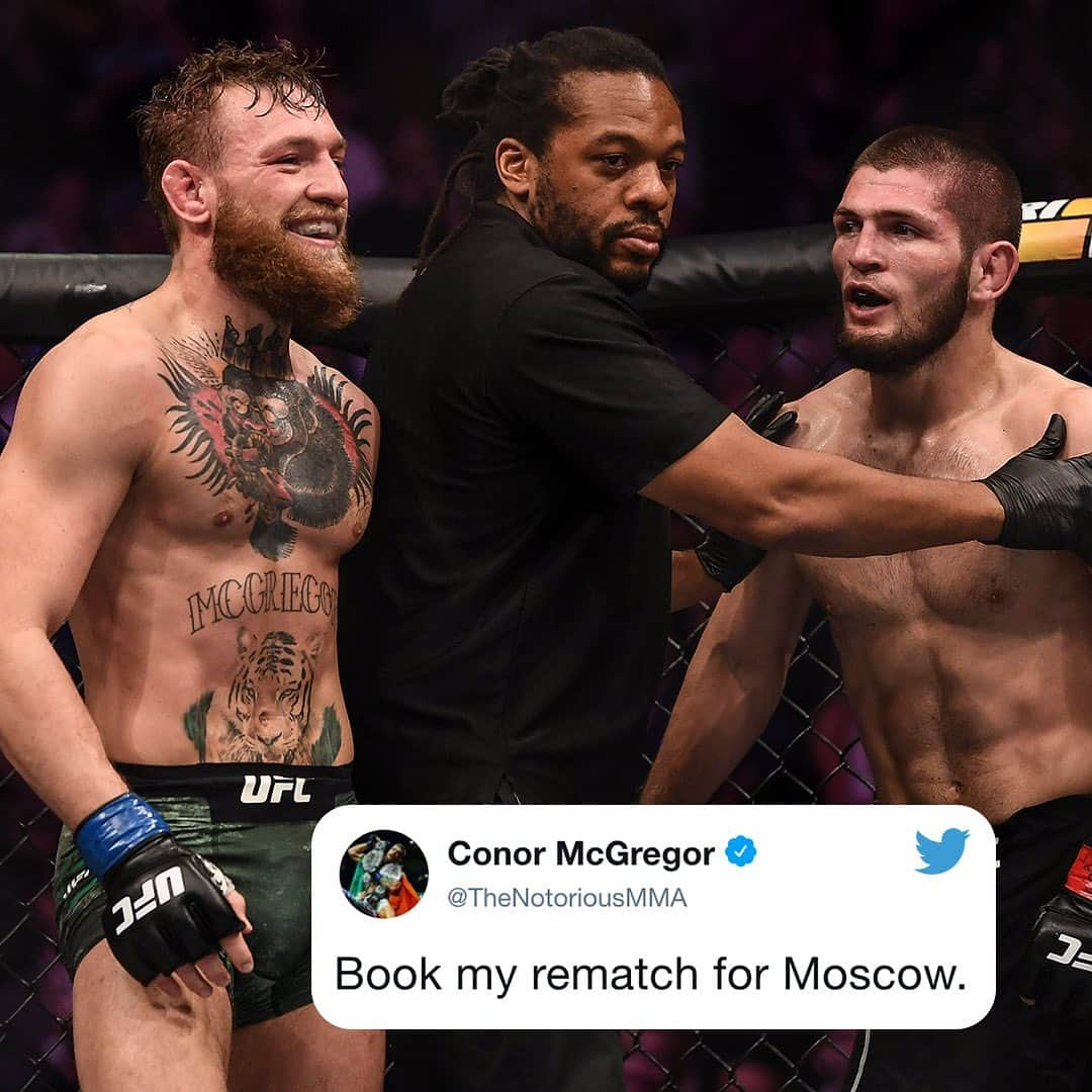 espnさんのインスタグラム写真 - (espnInstagram)「Conor McGregor asks for a Khabib Nurmagomedov rematch in Russia (via @thenotoriousmma @espnmma)」9月8日 8時23分 - espn