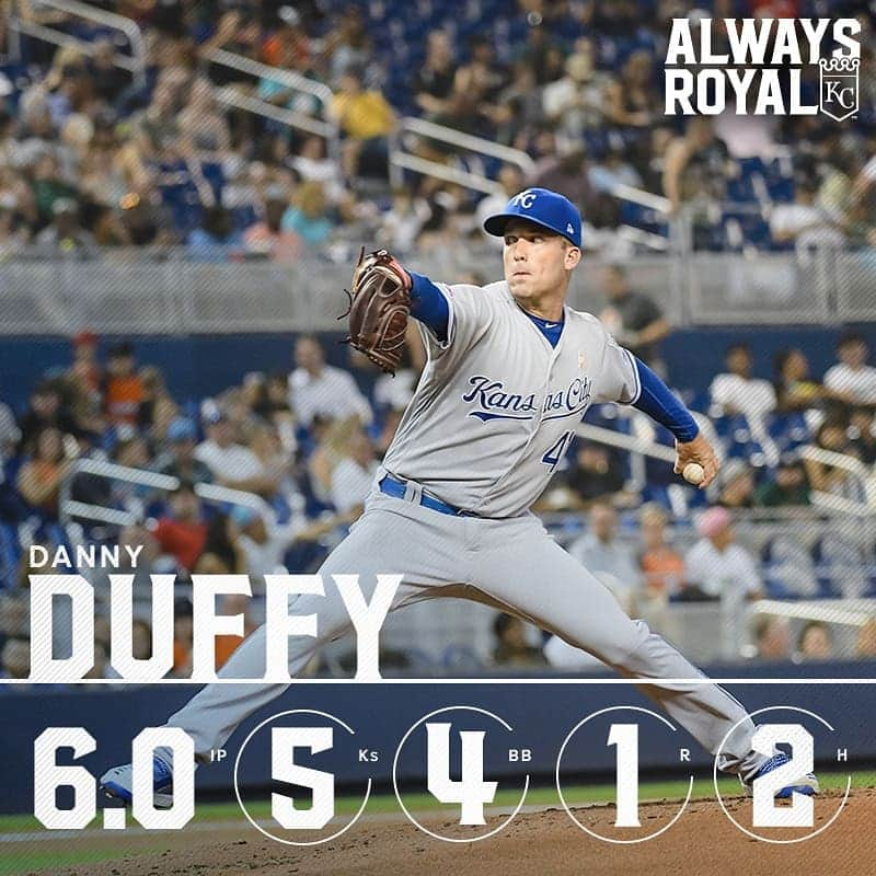 カンザスシティ・ロイヤルズさんのインスタグラム写真 - (カンザスシティ・ロイヤルズInstagram)「Two hits allowed, one hit produced on #DuffDay.」9月8日 9時43分 - kcroyals