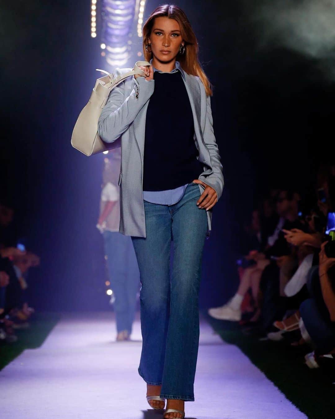 Saks Fifth Avenueのインスタグラム：「Blonde @bellahadid walks @brandonmaxwell’s #ss20 Americana collection. Check out our interview with Brandon and the show in IG Stories. #SaksStyle #NYFW Image: @alepix」