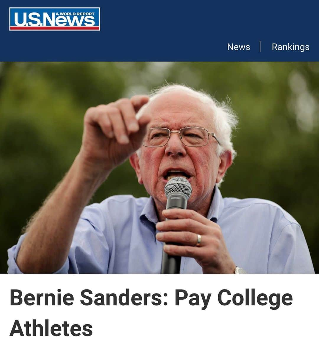 バーニー・サンダースさんのインスタグラム写真 - (バーニー・サンダースInstagram)「College athletes are workers. Pay them.」9月8日 12時51分 - berniesanders