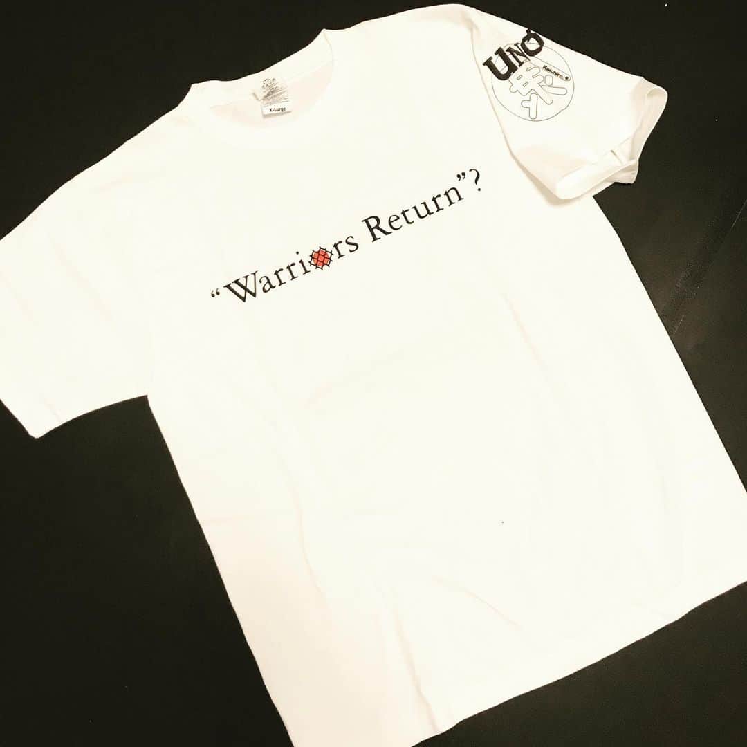 宇野薫のインスタグラム：「“Warriors Return”? #UNOTシャツ  #デットストックが出てきた #山本康一郎さん作」