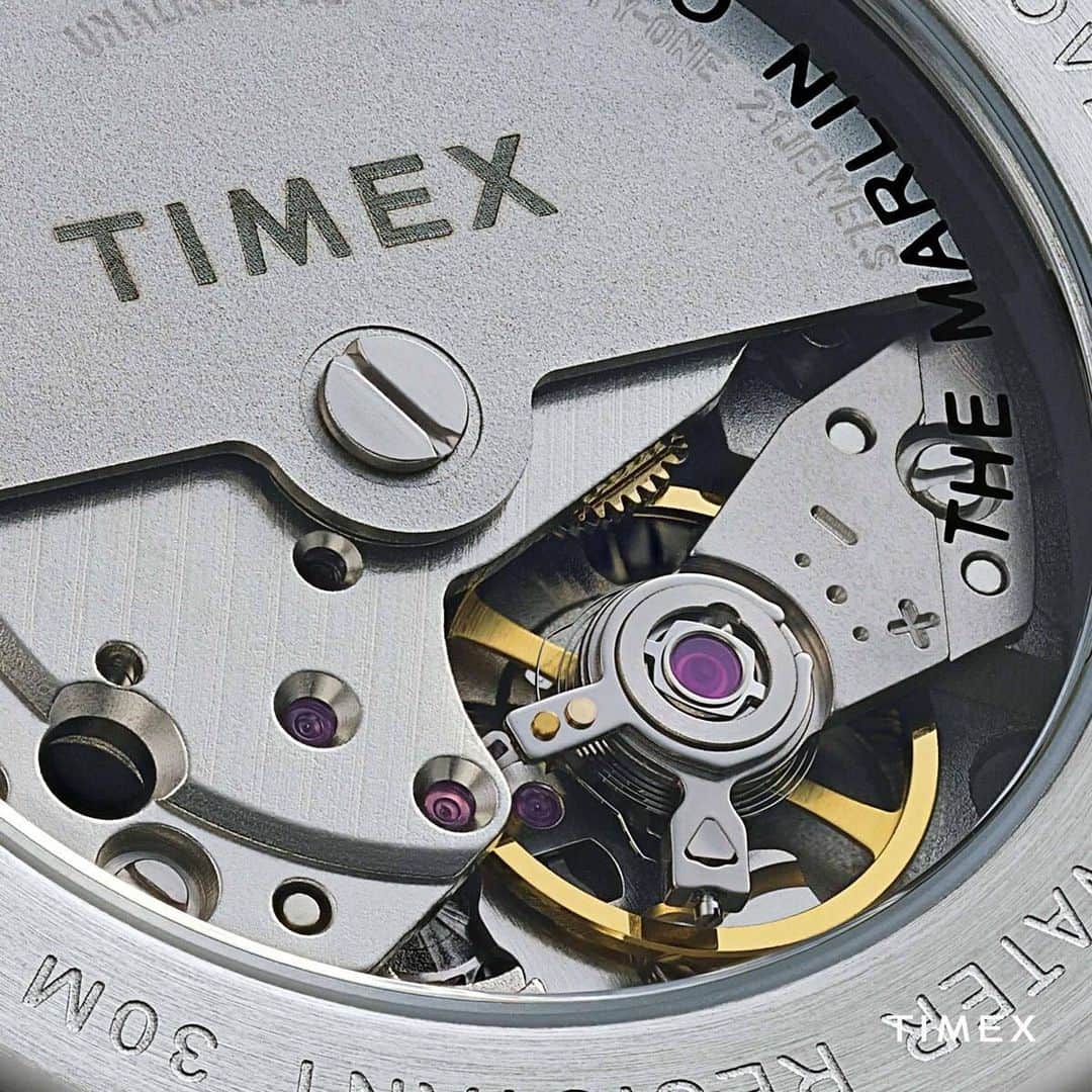 のインスタグラム：「If you think the designs are beautiful, wait until you discover the 21-jewel automatic movement.  #wedontstop #timex #automatic #menswatch #marlin #waterbury ⌚: Marlin® Automatic Collection ⌚: Waterbury Automatic」