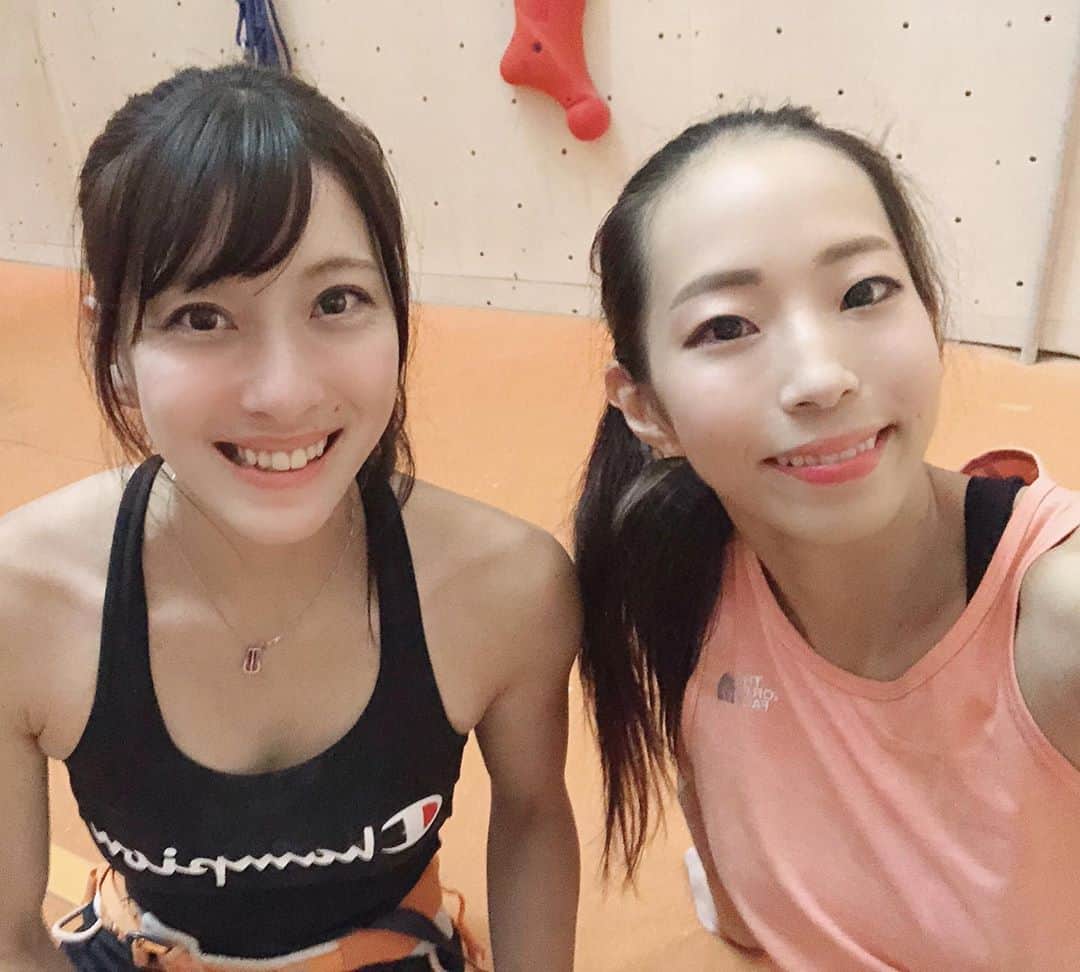 大田理裟のインスタグラム：「Training with @noguchi_akiyo 🥰💖 ... #climbing #training #lead #climbinglife」