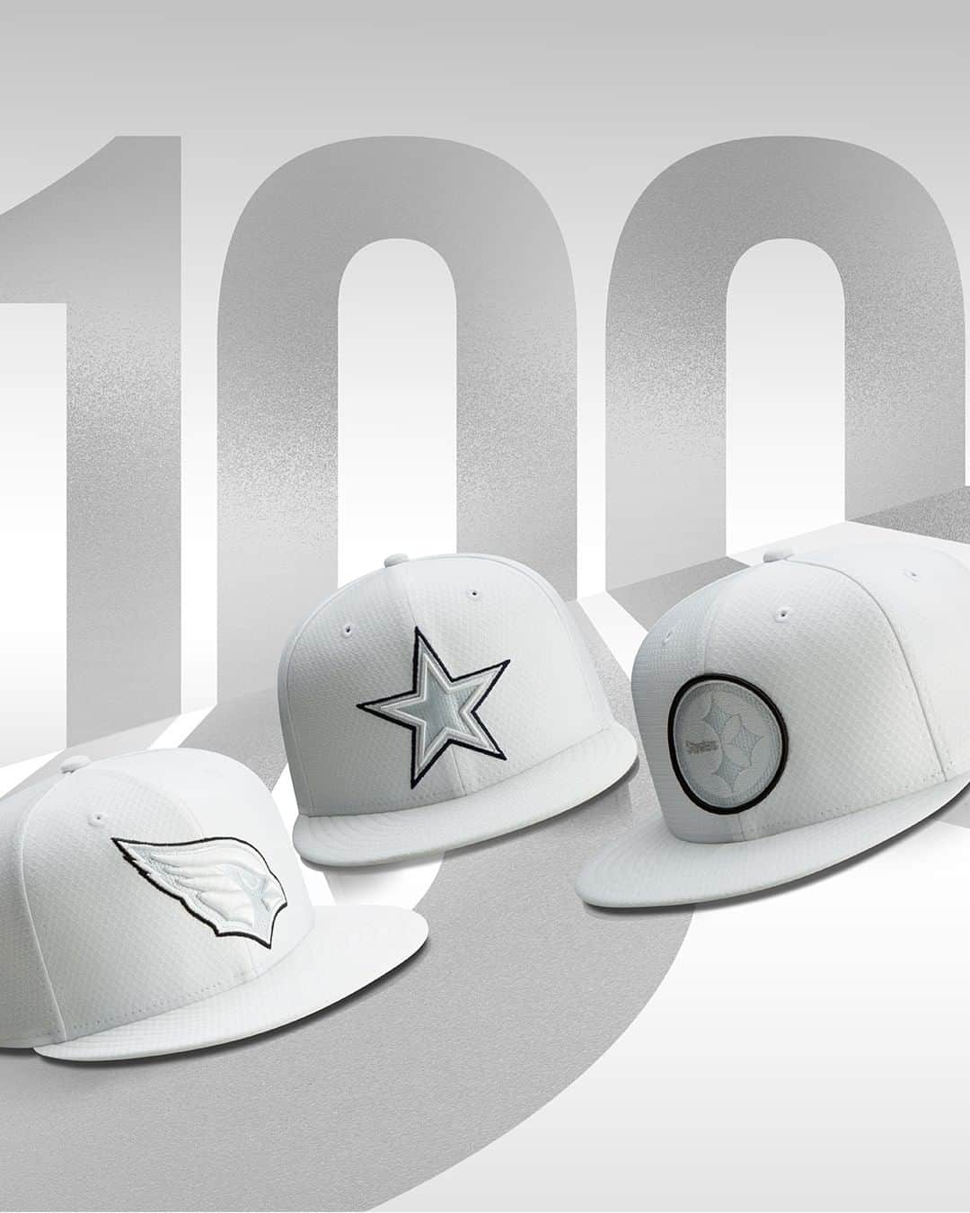 ニューエラ・キャップのインスタグラム：「The first Sunday of the 100th Season of the NFL! Celebrate the moment and back your team with the Official Sideline Platinum Collection. All teams available at neweracap.com」