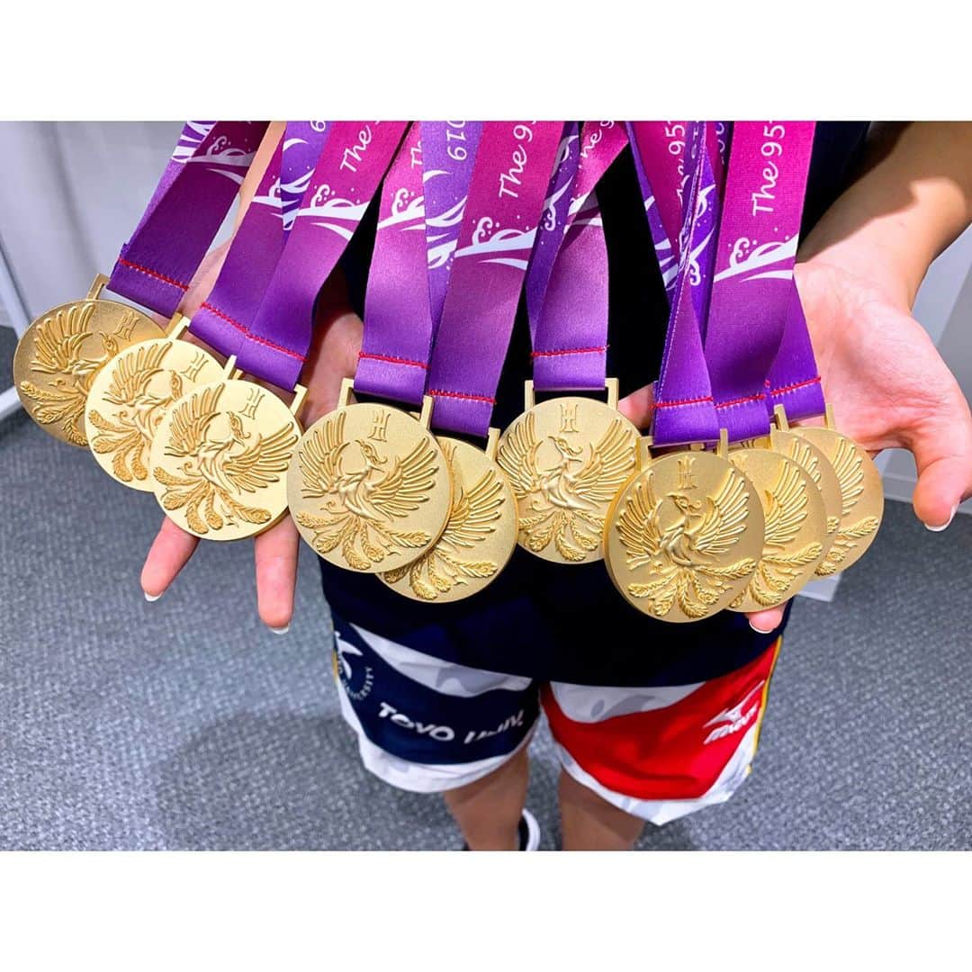 今井月さんのインスタグラム写真 - (今井月Instagram)「五冠達成🥇🥇🥇🥇🥇 沢山の応援、本当にありがとうございました！ 感謝の気持ちでいっぱいです！ 最高のインカレデビューでした⭐️ #toyo #V5」9月8日 23時03分 - runa_imai