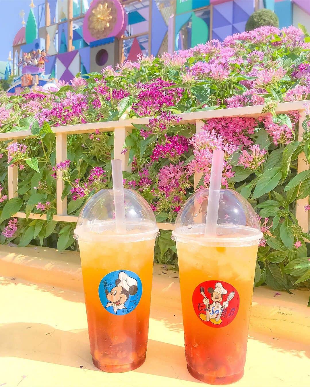 のインスタグラム：「. . ディズニーランドで可愛すぎるタピオカが🏰💕 . ☑︎スパークリングタピオカティー (マンゴー&シトラス) . トゥモローランドテラスで 14〜17時の間で限定販売してるよ🥤🎀 . 微炭酸でめちゃくちゃおいしかった😋 暑い日にぴったりすぎた🍹🍒🍑 金曜日にいったんだけど この日は14時前からタピオカ販売してたよ💎 . しかもこのミッキーシールに キャストさんの手書きメッセージ付き📝💗 愛が溢れてる💭 . #tokyodisneyland #disneyland #disneyfood #disneycafe #mickeymouse #disneyhalloween2019 #ディズニーランド #東京ディズニーランド #ディズニーハロウィン2019 #ハロウィン2019 #ディズニーフード #ディズニーカフェ #タピオカ #ディズニードリンク #イッツアスモールワールド #トゥモローランドテラス #スパークリングタピオカティー #もーみディズニー🎠」