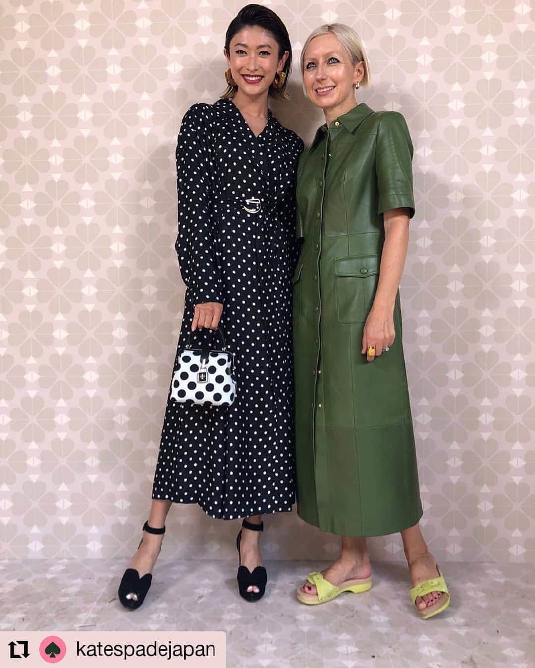 のインスタグラム：「Creative Directorのニコラ・グラスさんと！  とても可愛らしい方でした！  #Repost @katespadejapan • • • • • • kate spade new york spring 2020 ランウェイショー会場にて、山田優さんとクリエイティブディレクターのニコラ・グラスを📸 ふたりとも春の装いがとってもお似合い💓 #NYFW #loveinspades #ラブインスペード #katespade #ケイトスペード #katespadenewyork #ケイトスペードニューヨーク」