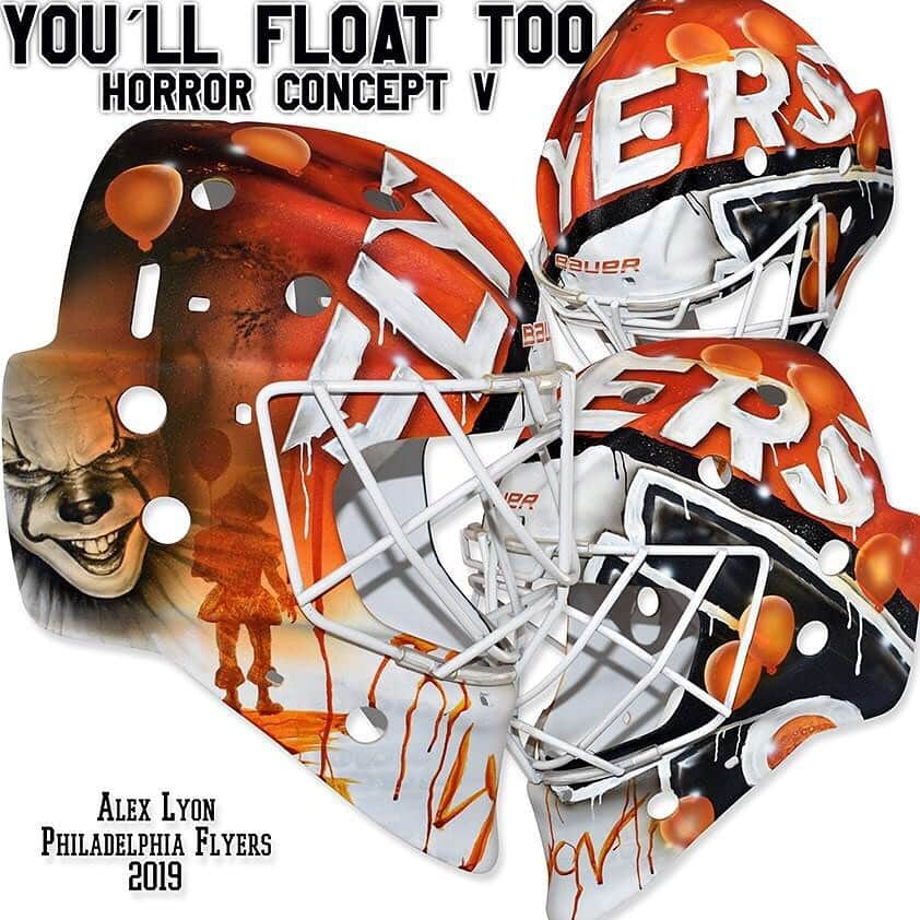 NHLさんのインスタグラム写真 - (NHLInstagram)「When you see Alex Lyon's new Pennywise mask by @daveart, you'll float, too. 🎈」9月9日 4時02分 - nhl