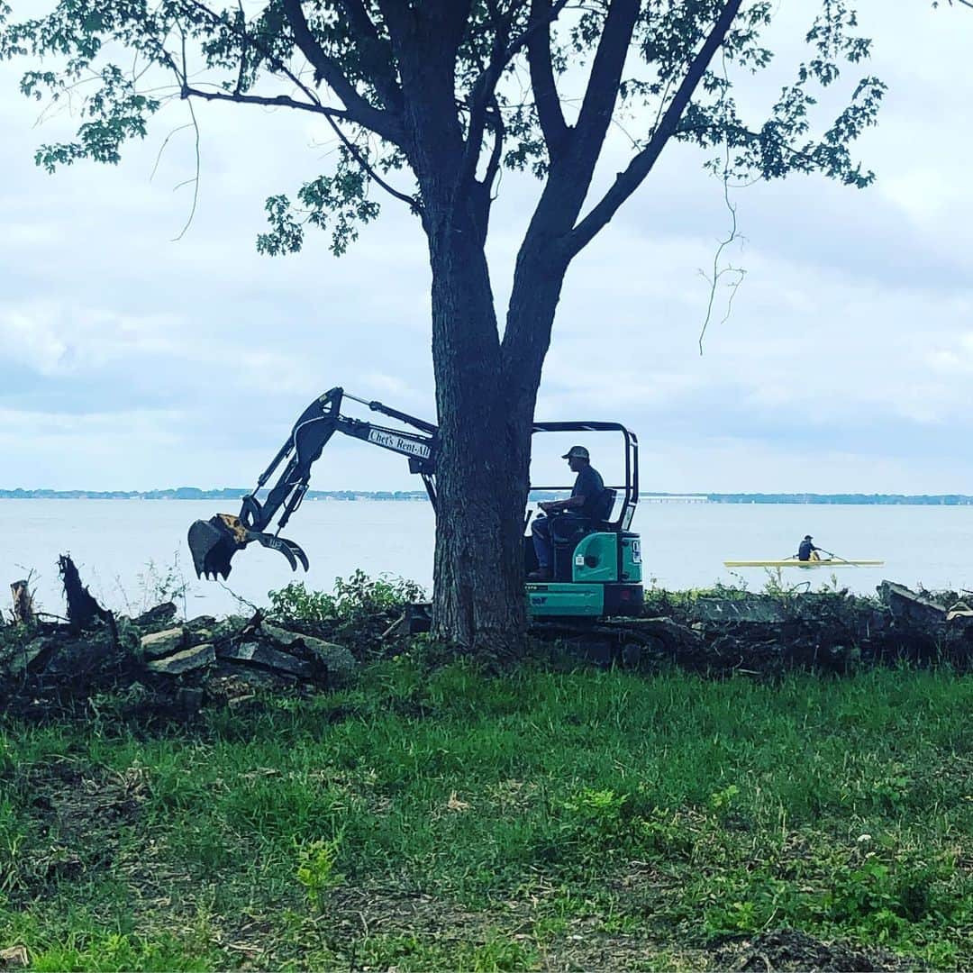 デイブ・クーリエさんのインスタグラム写真 - (デイブ・クーリエInstagram)「The guy rowing and I had the same thought: “There’s an excavator growing inside that tree!” #cutitout #lakesaintclair #michigan」9月9日 4時23分 - dcoulier
