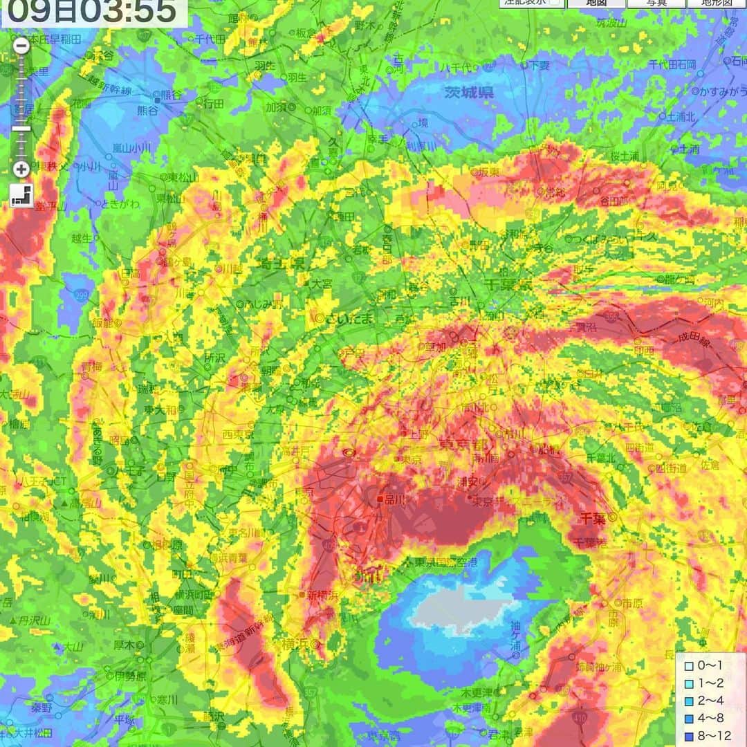 大石 征裕さんのインスタグラム写真 - (大石 征裕Instagram)「台風の目が東京湾。強風で怖い。」9月9日 4時43分 - oishi_masahiro