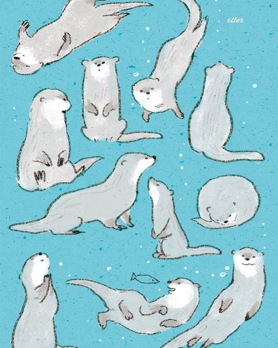 momoroさんのインスタグラム写真 - (momoroInstagram)「#カワウソ#otter#illustration #momoro #ももろ#イラスト」9月9日 7時42分 - momoro6666