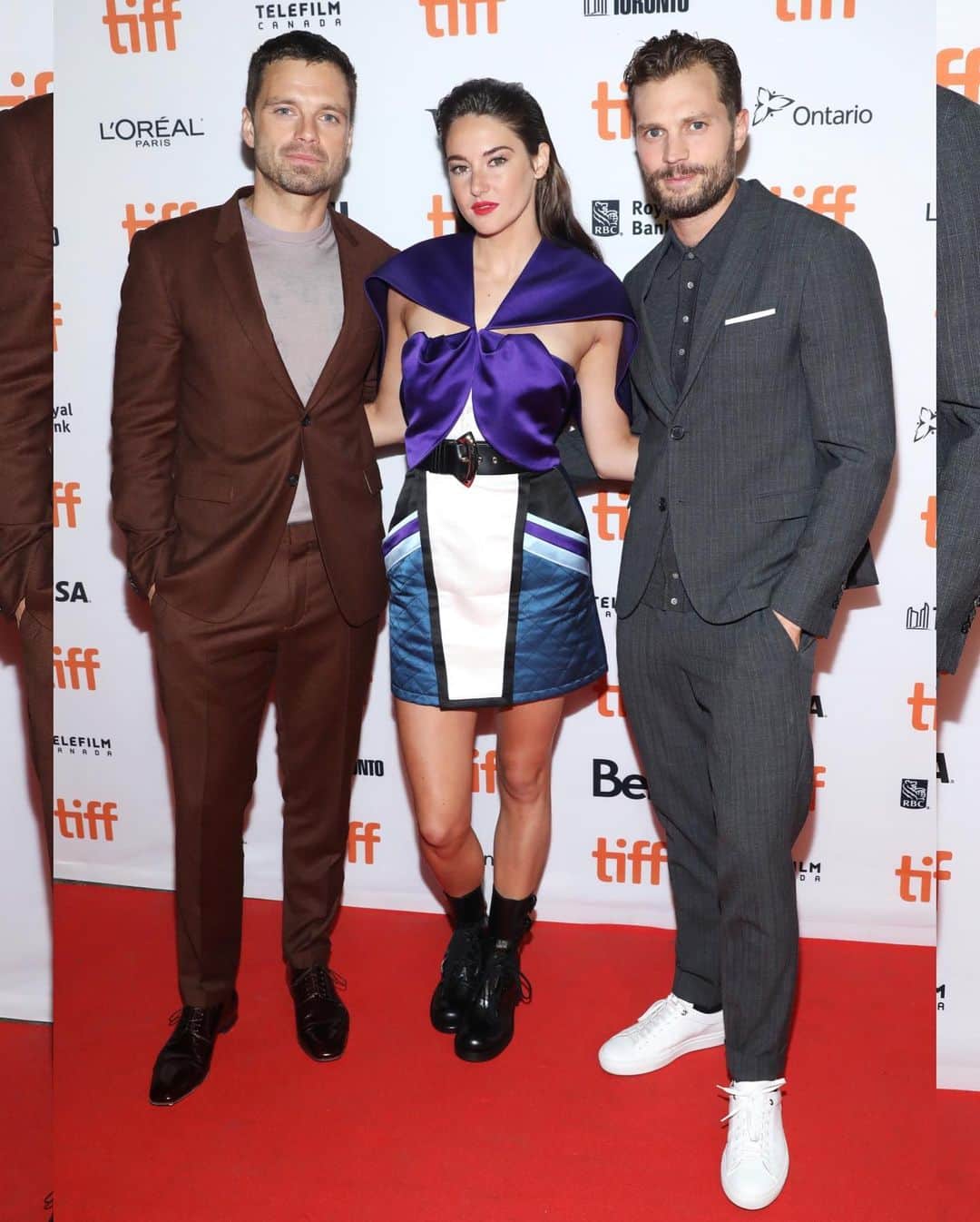 のインスタグラム：「@imsebastianstan, @shailenewoodley in @louisvuitton, & Jamie Dornan premiere their new movie “Endings, Beginnings” at TIFF! #SebastianStan #ShaileneWoodley #JamieDornan #EndingsBeginnings #TIFF Photos: Getty」
