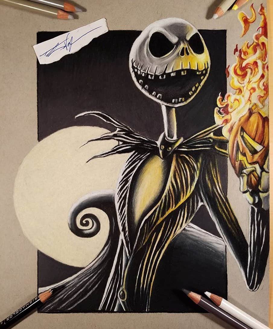 Art Collective Magazineさんのインスタグラム写真 - (Art Collective MagazineInstagram)「Who’s ready for Halloween season!? Check out this awesome color pencil piece by @thomas.volpe.art ✏️💥 #artnerdsupport #artcollective #nightmarebeforechristmas #jackskellington」9月10日 3時59分 - art_collective