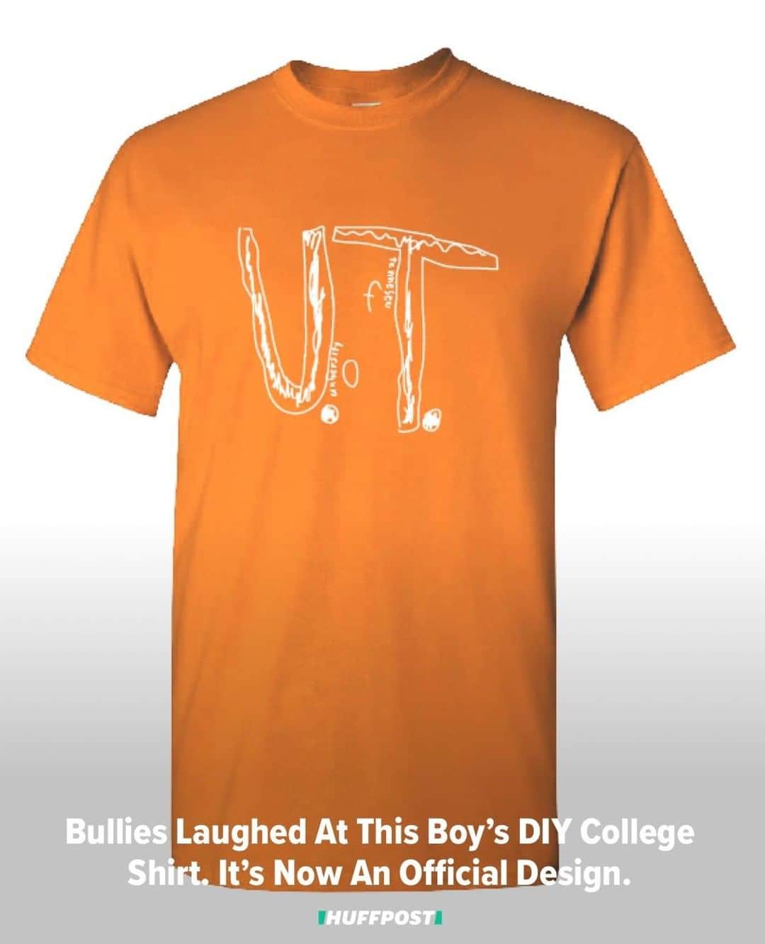 Huffington Postさんのインスタグラム写真 - (Huffington PostInstagram)「A Florida fourth-grader was bullied for his homemade University of Tennessee T-shirt on his school’s college colors day ― so the university made it into an official design. 🧡 The unnamed boy's teacher, Laura Snyder, shared on Facebook that her student was made fun of for his original T-shirt design at school. The heart-wrenching post was shared thousands of times and caught the attention of the university. On Friday, UT’s campus store released a custom-made version of the boy’s shirt on their online store -- and the shirt was sold so many times that the website crashed. 👕 The teacher said that the college also sent a care package to her student, which she gave to him on Friday. “I’m not even sure I can put into words his reaction. It was so heartwarming,” she said in an update on her post. // 📷: VolShop」9月10日 4時00分 - huffpost