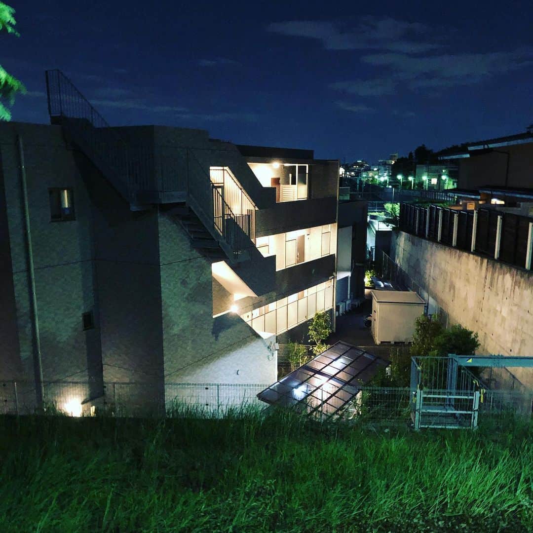 櫻井リヤのインスタグラム：「この空き地、高低差が気持ち良い。#夜散歩#世田谷」