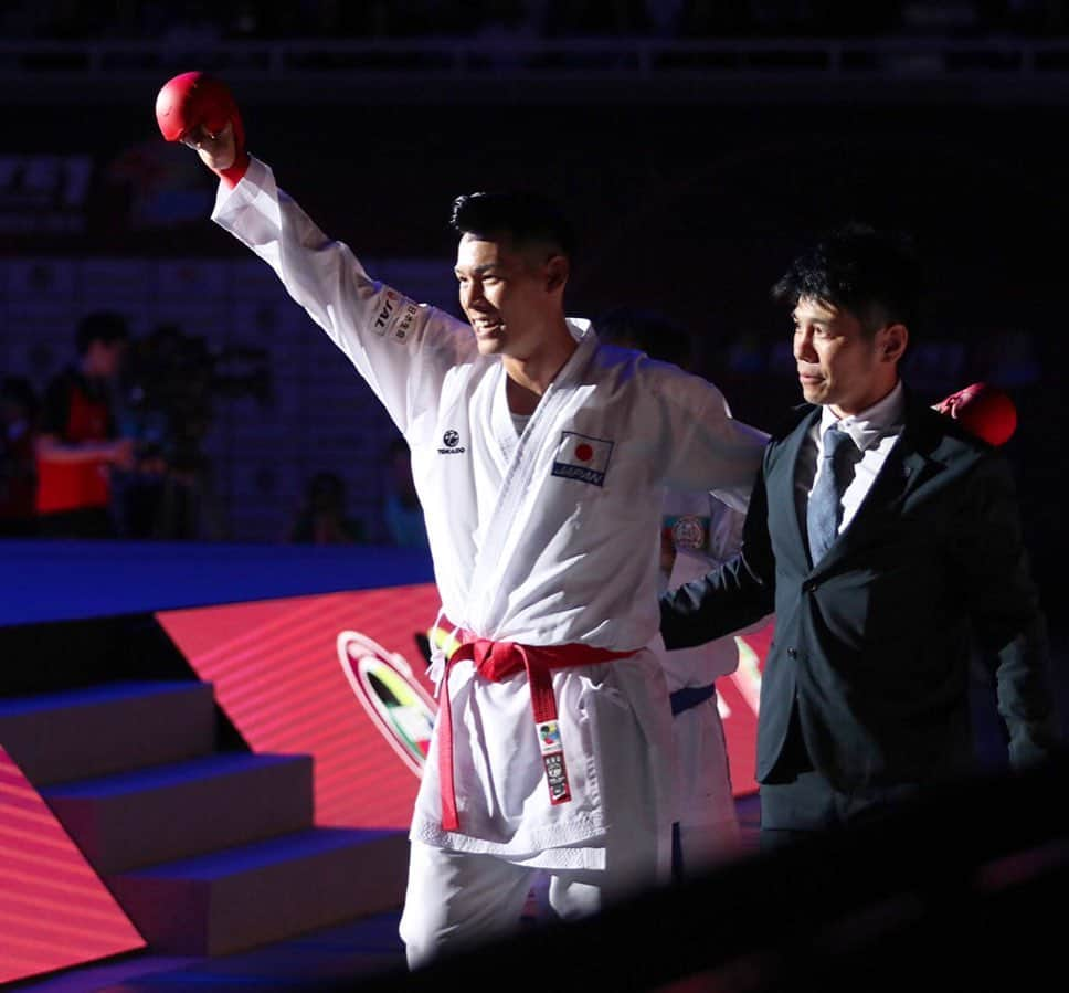 西村拳のインスタグラム：「. 東京プレミアリーグ優勝しました🥇 今大会は母国開催ということもあり会場でたくさんの声援を受けながら戦うことができました。 皆様の応援が力になりました！ ありがとうございました😊  I became 1st place at the Premier League Tokyo last week🥇 This tournament was held in my home country🇯🇵, I was able to fight with a lot of cheering at the venue. All your supports made me so much power!! Thank you.  #premierleague #karate1 #tokyo2020 #Olympic #空手 #日本生命 #JAL #kikkoman #lululun #ajinomoto #毎日新聞 #読売新聞 #乃村工藝社」