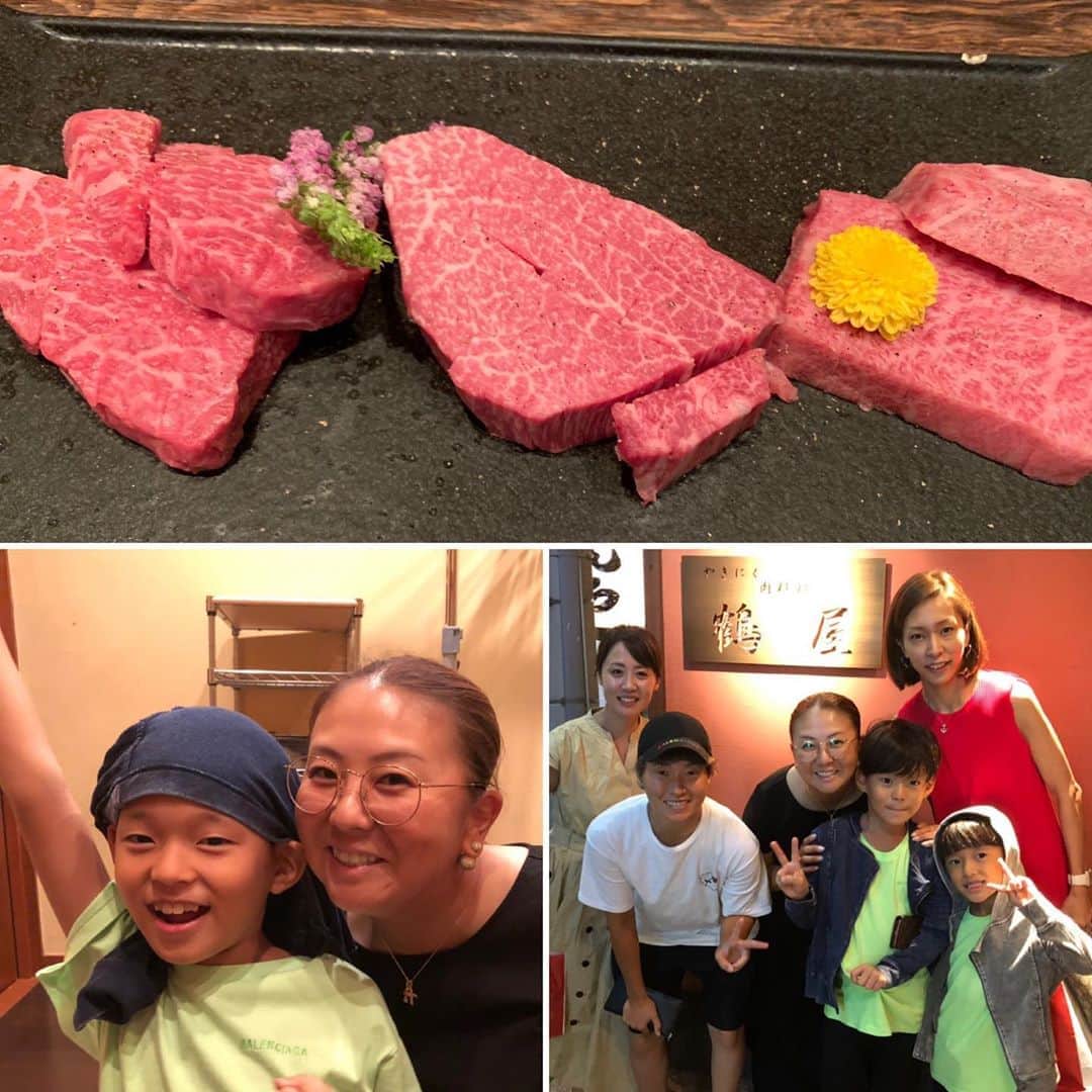 佐伯三貴のインスタグラム：「今日は恒例の小さな彼氏と焼肉デート❤️でした🥰💕💕 とっても美味しかったー😋❤️」