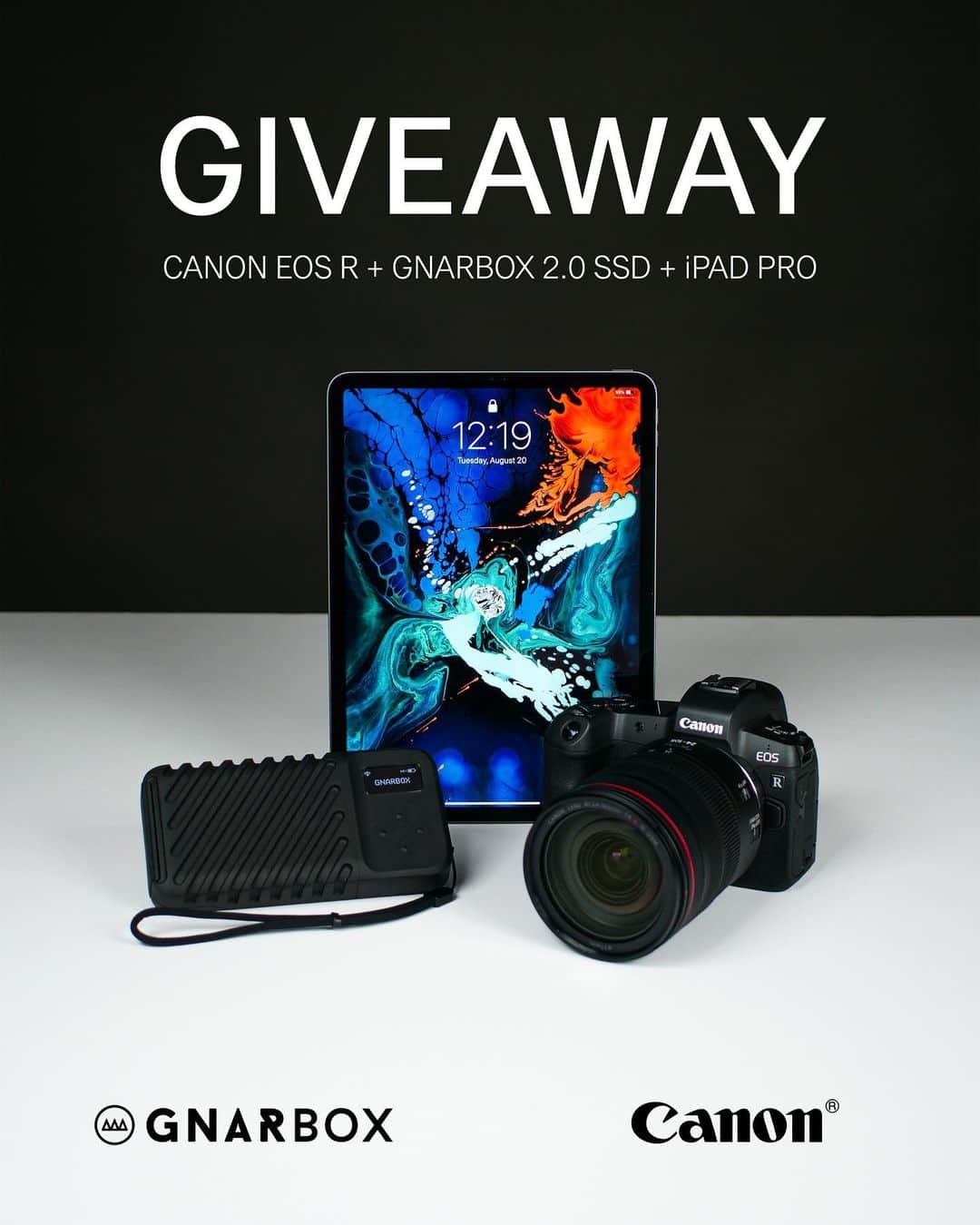 CANON USAさんのインスタグラム写真 - (CANON USAInstagram)「We’ve partnered with @gnarbox to give away a mobile photography bundle including a Canon EOS R mirrorless camera and 24-105mm lens kit, GNARBOX 2.0 SSD (1TB) and an iPad Pro (64GB). ***Contest has now ended***」9月9日 22時29分 - canonusa