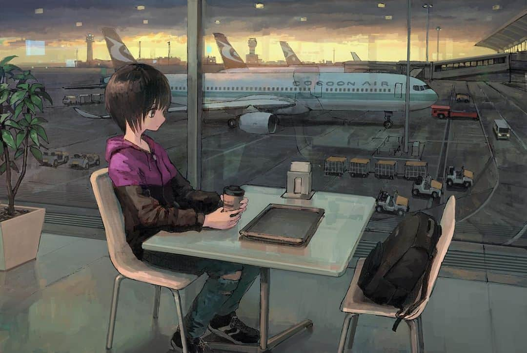 Akimasa Tokunagaさんのインスタグラム写真 - (Akimasa TokunagaInstagram)「出発前✈️ Before departure #art #illustration #airport #manga #イラスト」9月9日 23時03分 - aki_masa88