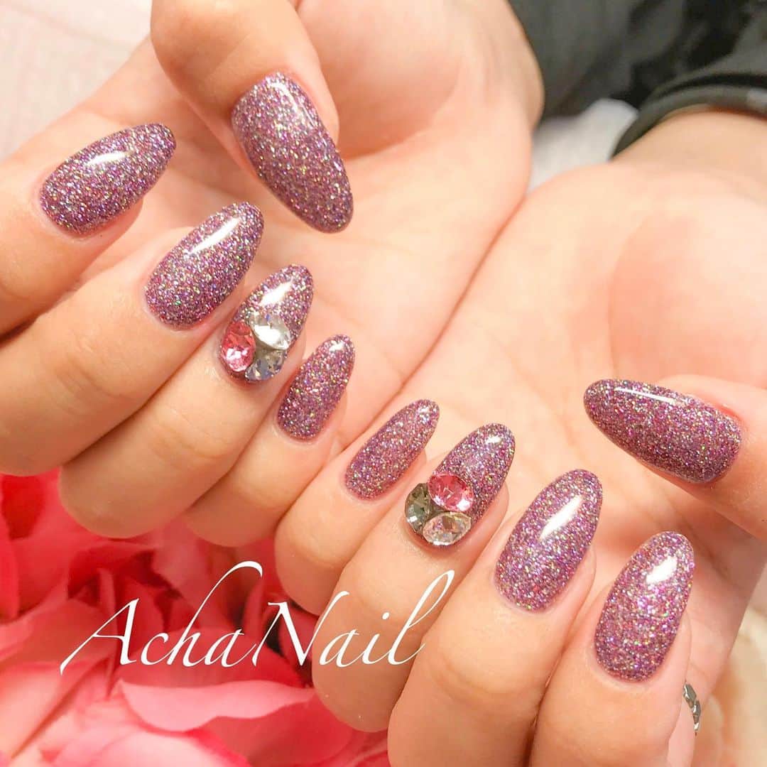 Achanailさんのインスタグラム写真 Achanailinstagram オリジナルミックスグリッター Ameblo Jp Acha Nail Entry Html グリッターネイル スワロフスキー ビジューネイル アナスイ風 ネイル ジェルネイル フィルイン