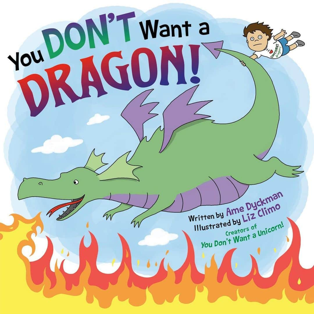 リズ・クライモさんのインスタグラム写真 - (リズ・クライモInstagram)「HELLO! @mrschureads has a cover reveal today for #YouDontWantaDragon! A follow-up to #YouDontWantaUnicorn, written by the amazing Ame Dyckman & illustrated by me 💁🏻‍♀️ Click link in bio for more info & a little interview we did! If you liked the first book, you’re gonna love this one 🌈🦄🐲」9月10日 1時17分 - lizclimo