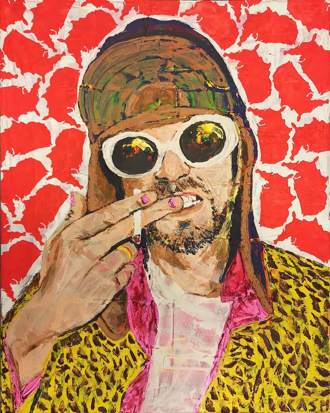 CASH（Carl Anders Sven Hultin）さんのインスタグラム写真 - (CASH（Carl Anders Sven Hultin）Instagram)「Kurt Cobain🎙 #Nirvana #portrait #kurtcobain #art #artbycash #painting #the27club」9月10日 2時20分 - artbycash