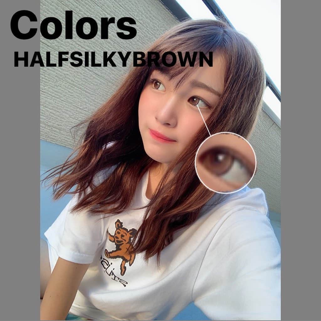 平野夢来（ゆぴぴ）のインスタグラム：「よく聞かれるので😌 ・ ・ ・ ・ 使ってるカラコンはColorsのHALFSILKYBROWN ﾃﾞｽ❤︎" ・ ・ めっちゃ使いやすいし1日つけてもゴロゴロならんから目薬必需品のゆらには最高だった❤︎" #Popteen#ポップティーン#専属モデル#model#ゆぴぴ#平野夢来#ゆら民#ゆら民共和国#ゆら民らぶ#いいね#見たらいいね#GAL#JC#らすとじぇーしー#Ljc#きょうのゆら#１日１夢 #ゆら民さいこ#💜🐶#中学生#followme#ғᴏʟʟᴏᴡ ᴍᴇ #love you #カラコン #Colors#●☀︎」