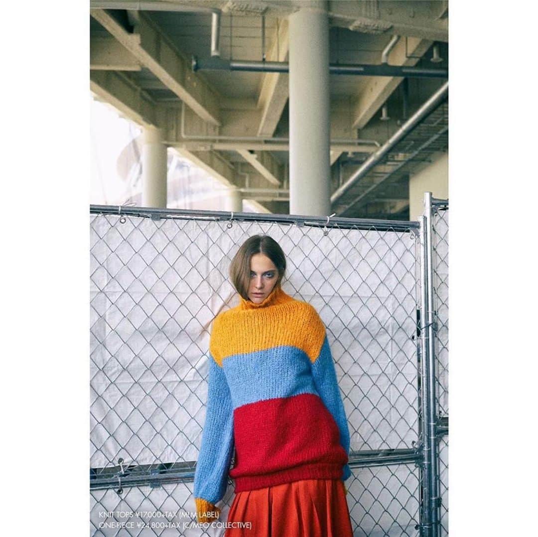 のインスタグラム：「➖MLM LABEL➖⠀ ⠀🍂🍂🍂 Trio Knit Jumper ¥17,000+tax ⠀ #Repost @cannabis__ladies ・・・ C10  PHOTOGRAPHER  SASU TEI(W) @sasutei  HAIR MAKE  RIE SHIRAISHI @rieshiraishi1220  MODEL  VOVK(ZUCCA MODEL AGENCY) @zuccamodels  DIRECTOR  RYUICHI SATO (SUGAR/LESS) @sugar0less」