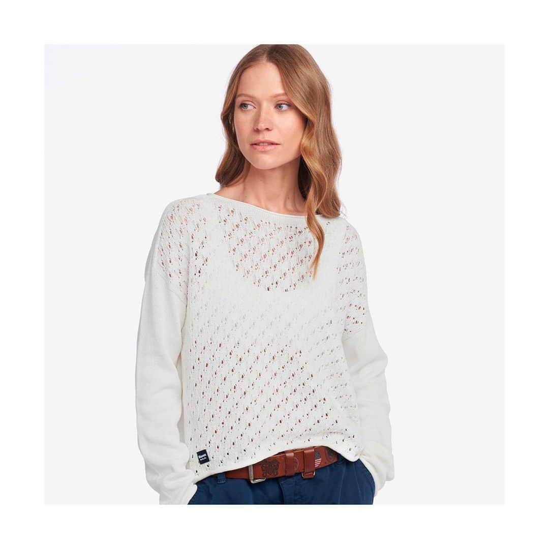 ブラウアーさんのインスタグラム写真 - (ブラウアーInstagram)「Cotton sweater with lace-effect. Shop @ blauerusa.com #Blauer #Blauerusa #SpringSummer2019 #Sweater」9月10日 20時30分 - blauerusa