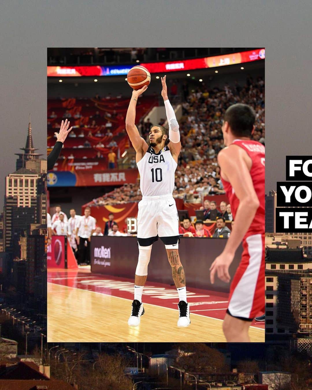 のインスタグラム：「Put on for yours. The Jordan team shows out on the courts of China.」