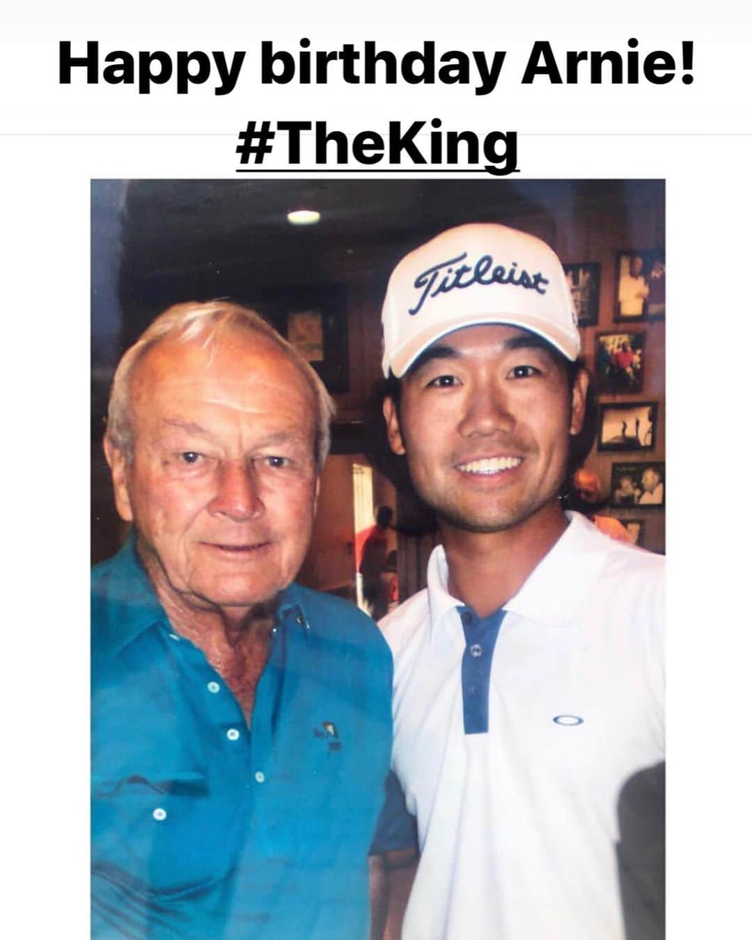 ケビン・ナさんのインスタグラム写真 - (ケビン・ナInstagram)「Happy 90th Arnie! Thank u for everything u have done for the game of golf!  #TheKing #ArnoldPalmer #2009」9月11日 7時03分 - kevinna915