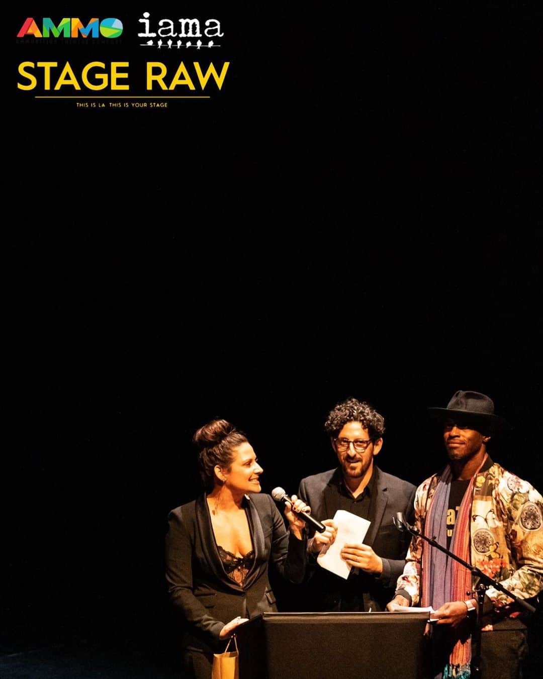 アダム・シャピロのインスタグラム：「Psyched I got to present with the awesome @bestahmed and @hambone3 at the #StageRaw awards last night.  Much love @ammotheatre and @iamatheatre. That was a really fun time. 📷 @rick.pics」