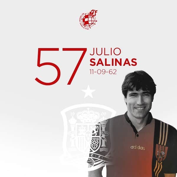 サッカー スペイン代表チームさんのインスタグラム写真 - (サッカー スペイン代表チームInstagram)「¡¡Feliz cumpleaños a Julio Salinas!! El internacional español en 56 ocasiones cumple 57 años. ¡Felicidades! 🎂🎂」9月11日 17時15分 - sefutbol