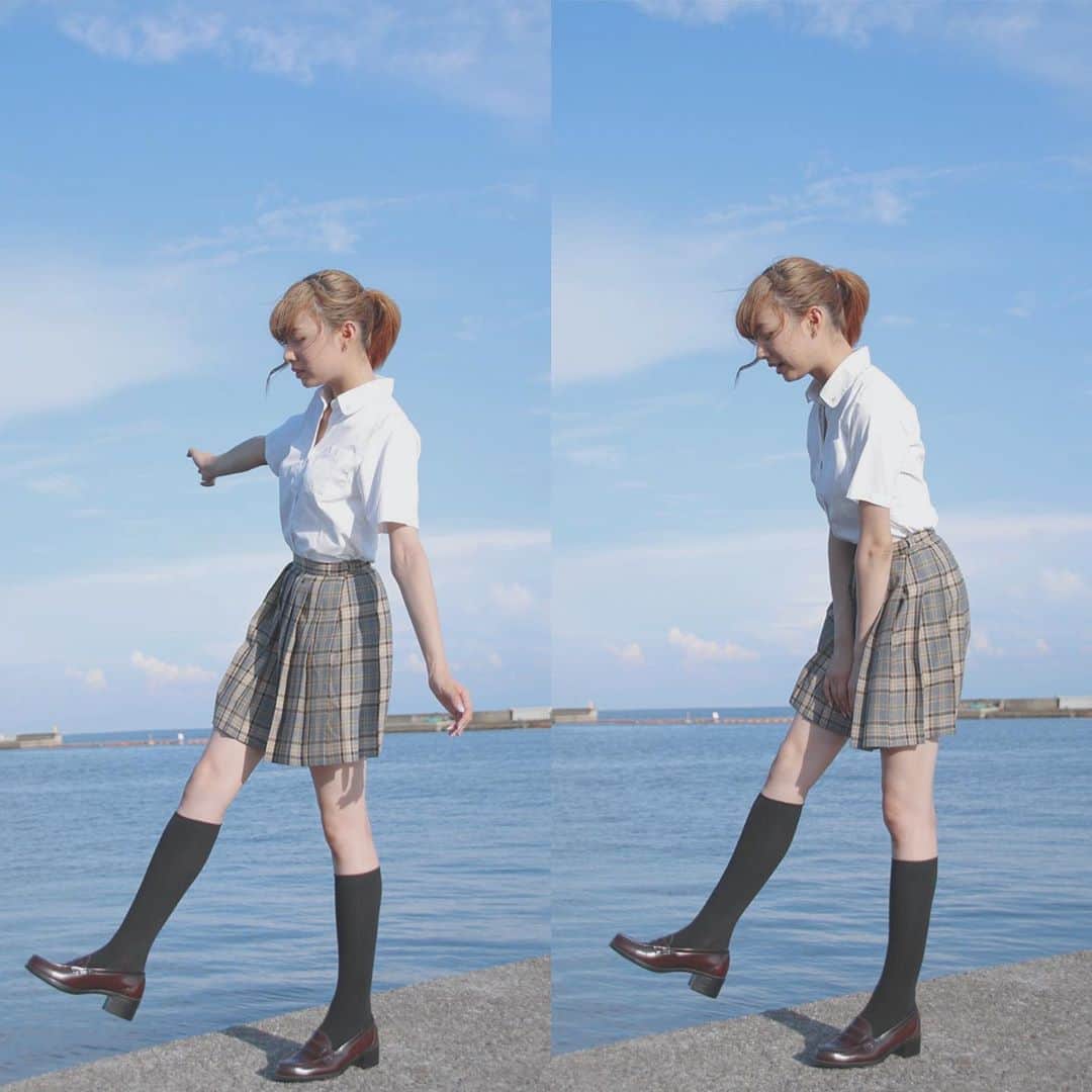 川村まりさんのインスタグラム写真 川村まりinstagram 青空 制服 制服 制服コス 制服撮影 ブレザー 素行悪い高校生 金髪 夏制服 須磨 須磨海岸 カルピス Portrait ガールズフォト 女子大生 撮影会 ポートレート部 カメラ好きな人と繋がり