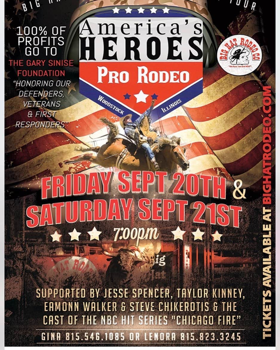 デビッド・エイゲンバーグのインスタグラム：「Our great stunt coordinator Rick LeFevour has jumped in to add support to this great day for veterans and 1st responders! A bunch us will be there ! #bighatrodeo come out if you can! #chicagofire」