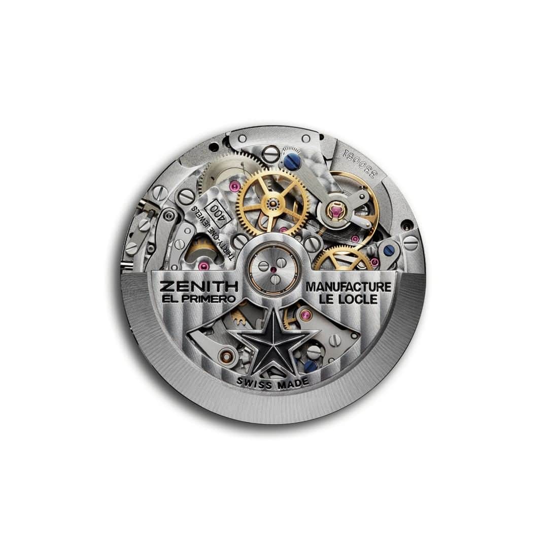ゼニスのインスタグラム：「#ElPrimero: 50 years of innovation and excellence. While constantly improved and perfected throughout the years, the El Primero calibre, first used in the A384, comes full circle in the Revival series.  #Zenith #ZenithWatches #Movement #Chronograph #Swissmade #In-House #Watchmaking #Horology #WatchCollector #Icon」