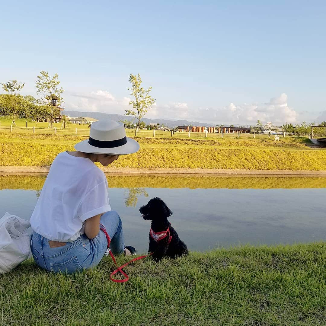 赤崎あかりさんのインスタグラム写真 - (赤崎あかりInstagram)「. . ☆母ちゃんの夏休み！ぶらり旅☆ 先日ストーリーでもあげていた奈良県にある田原本町へのぶらり旅！ . 奈良新聞社さんにお声がけ頂き、この日、愛犬の花丸さんを連れて田原本町に１日お邪魔させて頂きました✨ 道の駅には沢山のご当地物があり地域のイベントも充実していて子育て中のママ達が集まる憩いの場所になっていました☆現地のママさん達にも色んな話を聞けて伝統ある鏡作り神社には神様の名前に私と同じ(あかり)が入っているのに運命を感じずにはいられなかったなぁw☆ . ご夫婦でされているイチゴ農園にも見学させてもらったり町長さんも女性が安心して子育てや仕事に取り組み、そして活躍できる町づくりを目指されていて空気がキレイ！食べ物も美味しい！そしてなんといっても町の皆さんの笑顔がホントにイキイキと素敵な町でした♥️(書ききれないw) . 本日この日の記事の前編が公開され私のプロフィール欄にもリンクを貼りつけているのでぜひ見て下さい☆ 後編は13日の金曜日(*^^*) . １日があっと言う間の楽しいひとときでした😌良い町は笑顔が素敵な人が多いと言う事をすごく実感☆奈良新聞社さんを始め田原本町の皆様、貴重な経験をありがとうございました☆最後はワンちゃん達もお散歩ができる大きな公園にて花丸さんとラブラブデートw🐶今度は蘭丸さんも連れてきたろ(*^^*) . . . . . #奈良県#田原本町#道の駅レスティ唐子#タワラモトン#磯城野レスティーバーガー#織田畳店#鏡作神社#田原本町町役場#田原本町商工会青年部#女性部#イチゴ農園#長秀屋#奈良新聞#4児ママ#小学生ママ#中学生ママ#男の子ママ#子育て奮闘中#ぶらり旅」9月11日 21時30分 - a.akari0621