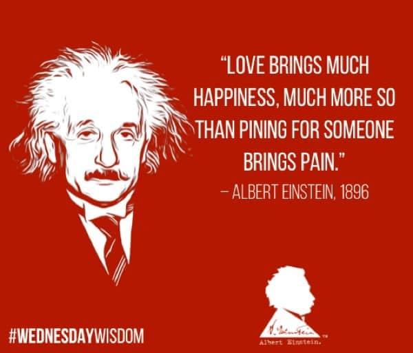 アルベルト・アインシュタインさんのインスタグラム写真 - (アルベルト・アインシュタインInstagram)「“Love brings much happiness, much more so than pining for someone brings pain.” — Albert Einstein, 1896  #WednesdayWisdom」9月11日 23時19分 - alberteinstein