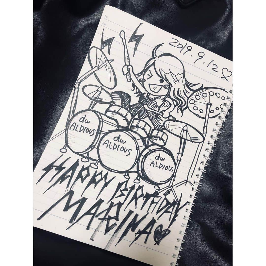 トキさんのインスタグラム写真 - (トキInstagram)「Happy Birthday Marinaちゃん❤️✍️ 2019.9.12 ・ #似顔絵 #サインペン #Aldious #Marina」9月12日 0時57分 - aldioustoki