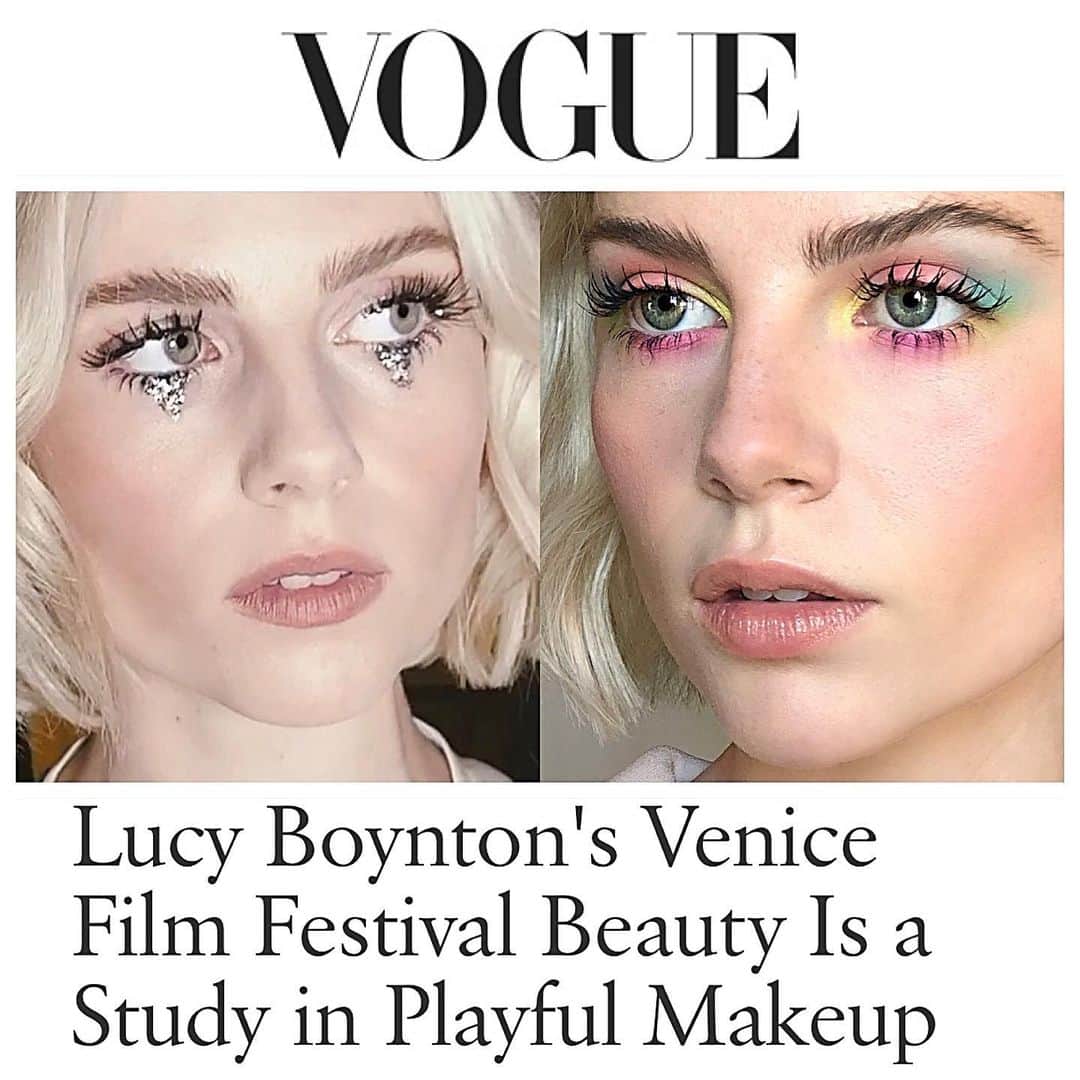 JO BAKERのインスタグラム：「L U C Y • B O Y N T O N 🇬🇧 Thank you @vogue 🖤 Link in profile... Thanks for the love !! #jobakermakeupartist  #makeup #lucyboynton」