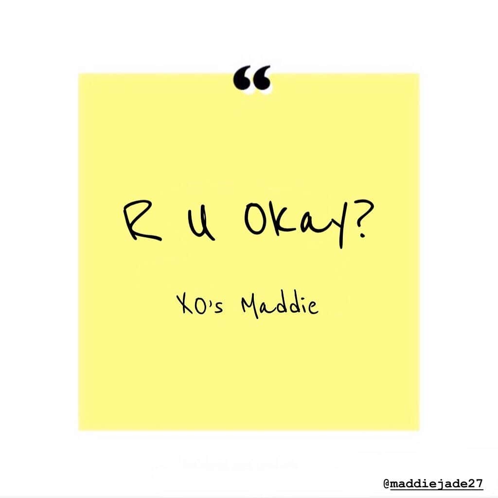 Maddie COATESのインスタグラム：「This morning I caught the train into the city and there was an accident on the train line, someone had sadly taken there life. Unfortunately this is to common and it’s time to make a difference. It’s okay not to be okay and it is important that we make our mental health a priority just like we do our physical health. Despite how your close friends and family may appear, you never really know how people are feeling on the inside unless you ask them. R U Okay? So please make sure you look out for one another and remember you always have someone to talk to, or to just be there to listen. Make the extra effort to be the reason someone smiles today everyone is going though something. #ruokday @ruokday」