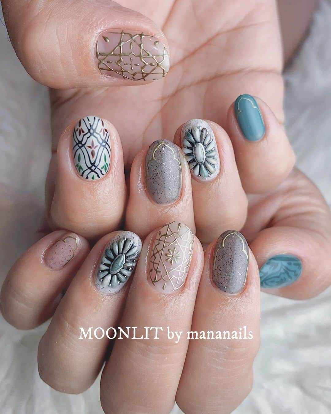 mananailsさんのインスタグラム写真 - (mananailsInstagram)「Moroccan ㅤ ☾120min design」9月12日 9時11分 - mananails