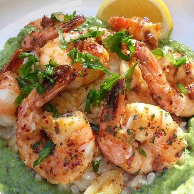 Flavorgod Seasoningsさんのインスタグラム写真 - (Flavorgod SeasoningsInstagram)「Sautéed Shrimp over Cilantro Brown Rice with an Avocado Pesto 🍤🍴🍚⁠ -⁠ Made with:👉 #Flavorgod Lemon & Garlic Seasoning ⁠ -⁠ Build your own combo pack!⁠ Click the link in my bio @flavorgod ✅www.flavorgod.com⁠ -⁠ Im not sure which ingredient (shrimp, cilantro rice or Avocado pesto) was the star in this dish. They all were amazing! This is a Paleo dish if you take out the brown rice.⁠ -⁠ I sautéed the shrimp in some organic ghee butter, garlic and fresh lemon juice with @FlavorGod spicy seasoning. Cook time was about 6 minutes or until shrimp are pink.⁠ -⁠ Shrimp is a great source of protein along with its rich vitamin content and omega-3 fatty acids.⁠ -⁠ 💢RECIPE💢⁠ AVOCADO PESTO⁠ -⁠ 💢INGREDIENTS💢⁠ ●1 cup -basil (fresh)⁠ ●1/2 -avocado⁠ ●1tbsp.- @FlavorGod lemon & garlic or garlic seasoning⁠ ●3oz. to 4oz.- Lemon juice (fresh)⁠ ●1/2 cup- extra virgin olive oil⁠ ●3 - garlic cloves⁠ ●1/4 cup- almonds (raw)⁠ -⁠ ❎Blend all ingredients in a food processor for about 4 minutes⁠ -⁠ ✅The Cilantro Brown Rice was simply:⁠ ●1cup brown rice (cooked) tossed in a bowl with⁠ ●1tbsp. ghee butter⁠ ●juice from 1/2 lime⁠ ●2tbsp. cilantro (chopped fine)⁠ ●1/2tbsp. @FlavorGod seasoning (any flavor)⁠ -⁠ Flavor God Seasonings are:⁠ 💥ZERO CALORIES PER SERVING⁠ 🔥0 SUGAR PER SERVING ⁠ 💥GLUTEN FREE⁠ 🔥KETO FRIENDLY⁠ 💥PALEO FRIENDLY⁠ -⁠ #food #foodie #flavorgod #seasonings #glutenfree #mealprep  #keto #seasonings #paleo  #seasonings  #kosher #seasonings  #breakfast #lunch #dinner #yummy #delicious #foodporn」9月12日 10時00分 - flavorgod