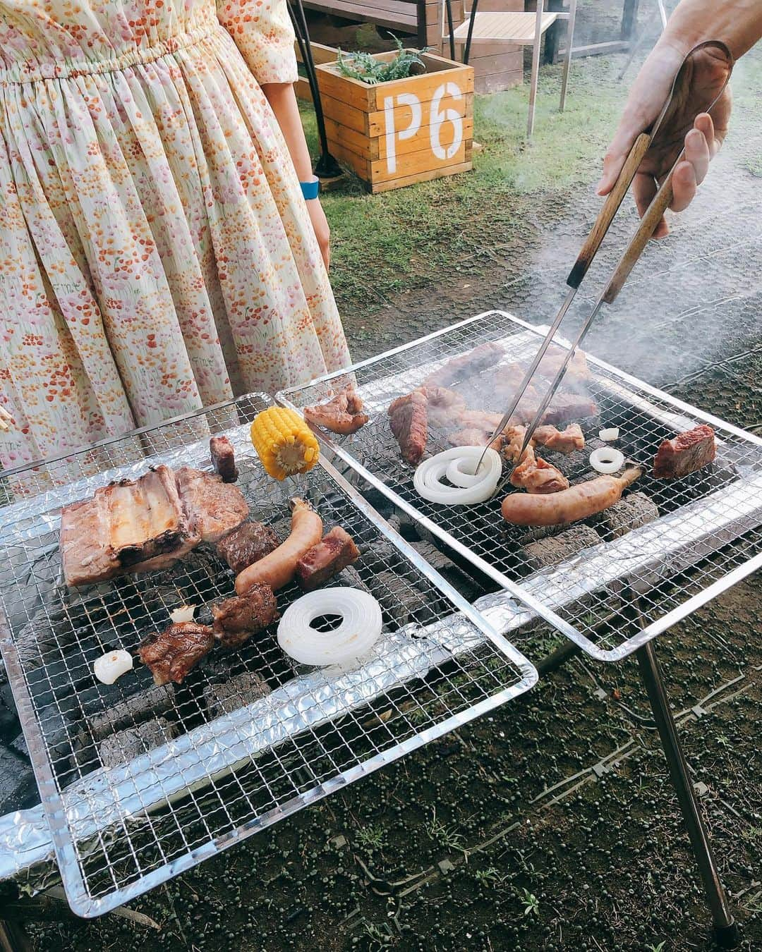 谷口めぐさんのインスタグラム写真 - (谷口めぐInstagram)「初めてのBBQ、上手に焼けました🤤 ただの飯テロ投稿かと思いきや 4、5枚目に焼きそば作ってるめぐちゃんいるのでスライドしてみてね👀← #BBQ #バーベキュー」9月12日 22時11分 - o_megu1112